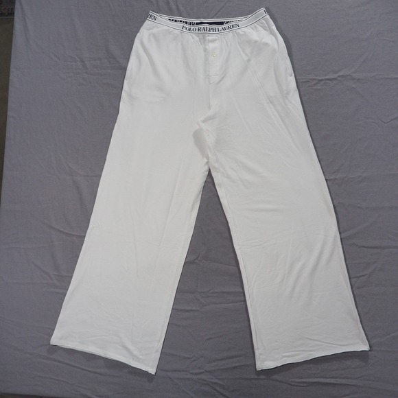 Polo Ralph Lauren Other - Polo Ralph Lauren Lounge Pants Mens Medium White Terry Cloth Pajama Elastic